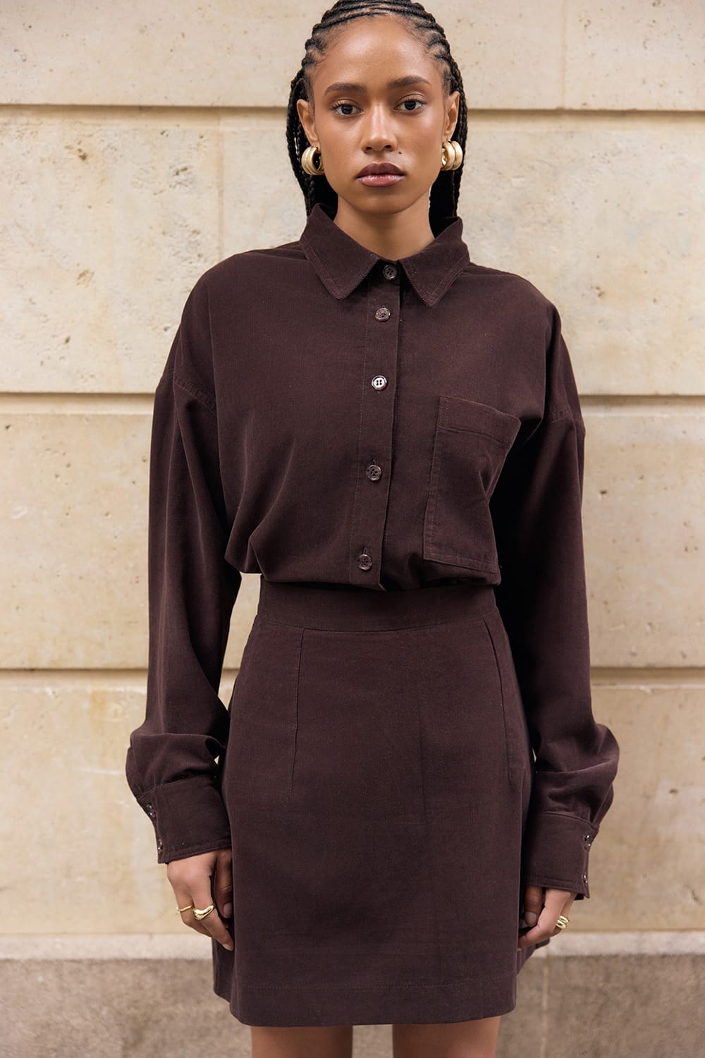 Claire Dark Brown Shirt