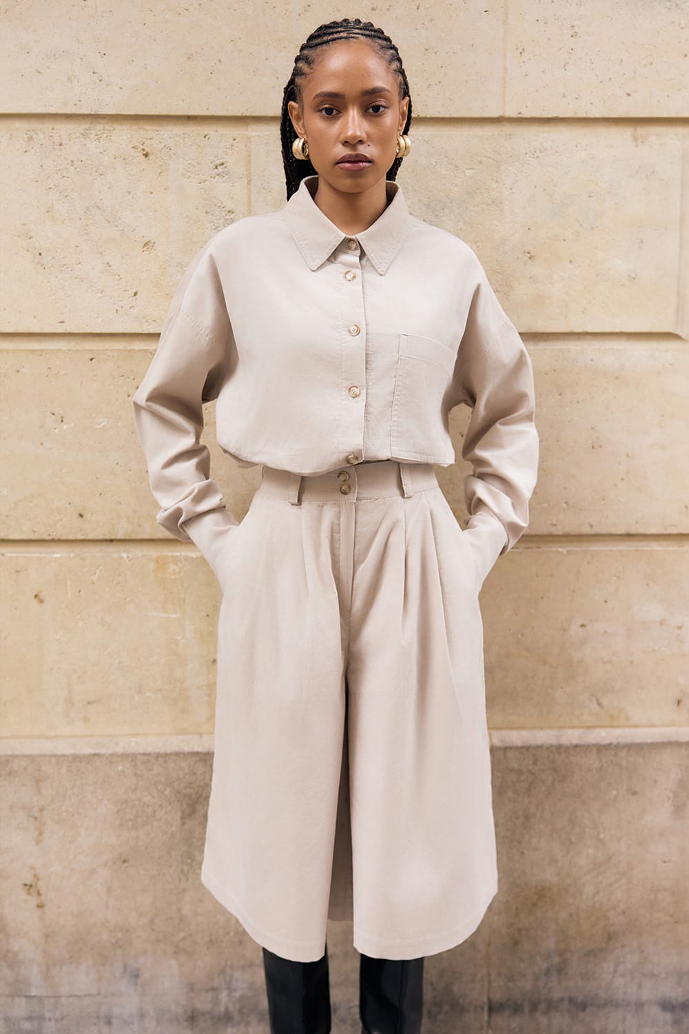 Lou Cream Bermuda Pants