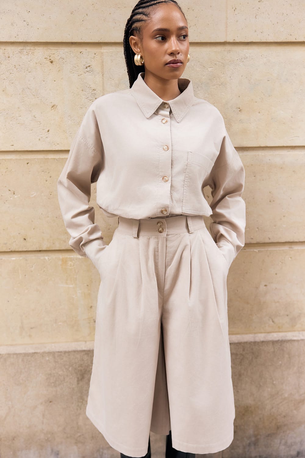 Lou Cream Bermuda Pants