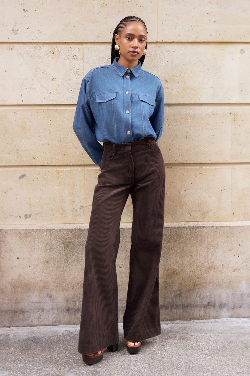 Louise Corduroys Dark brown