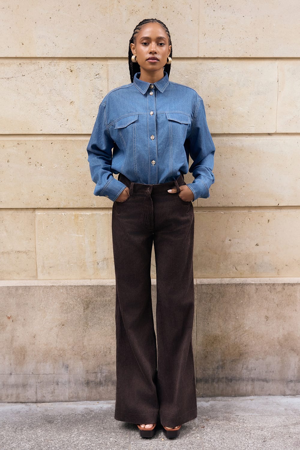 Louise Corduroys Dark brown