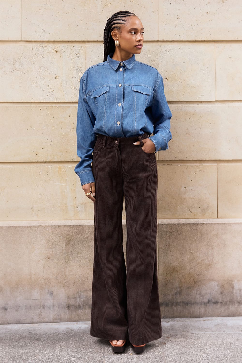 Louise Corduroys Dark brown