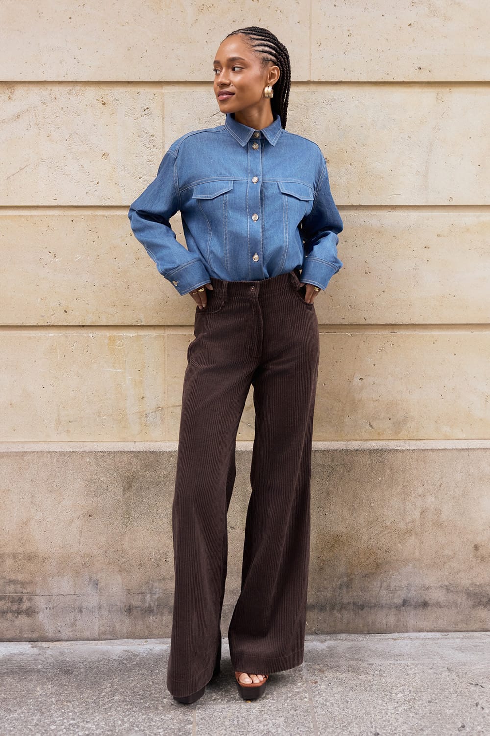 Louise Corduroys Dark brown