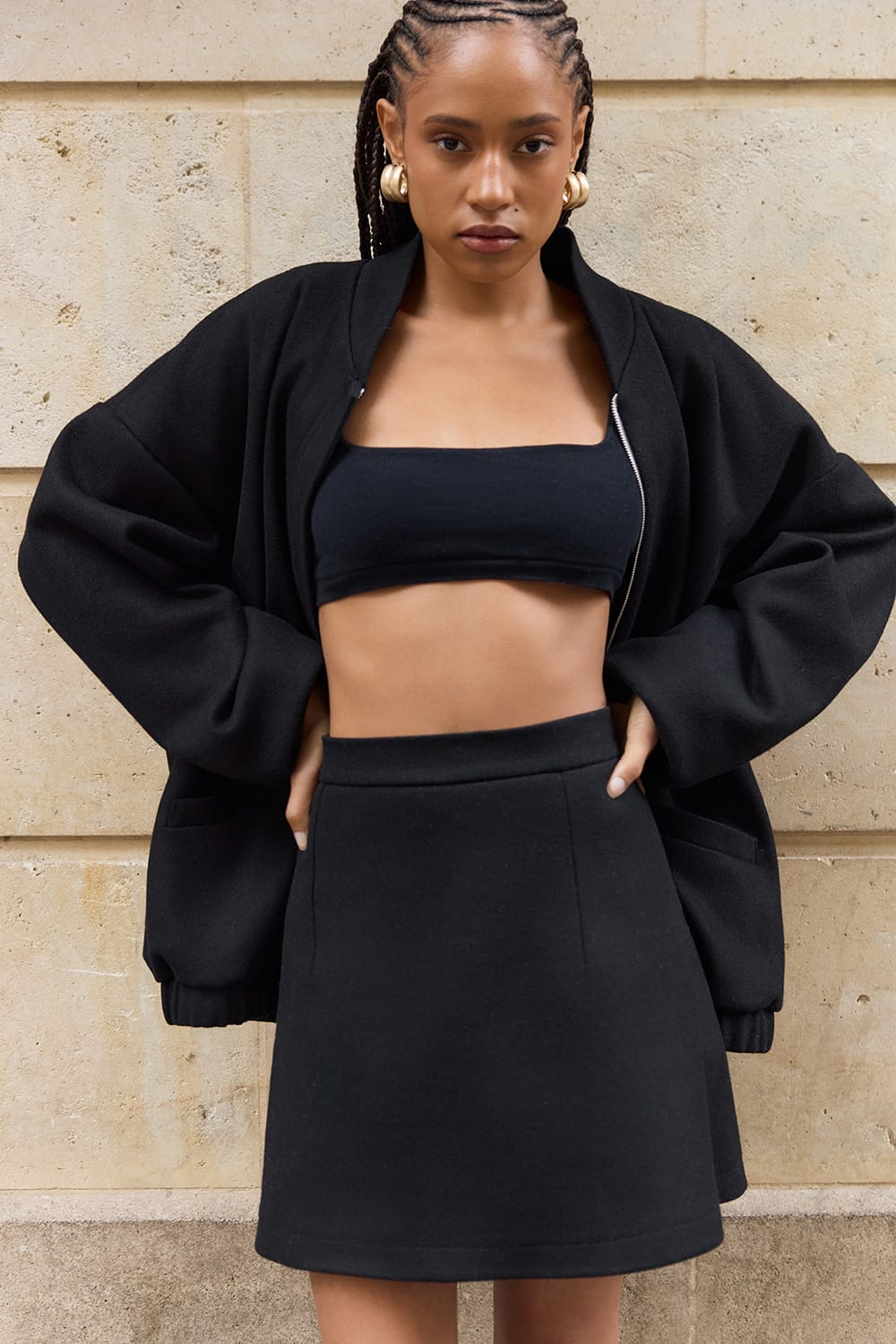 Mila Virgin Wool Skirt Black