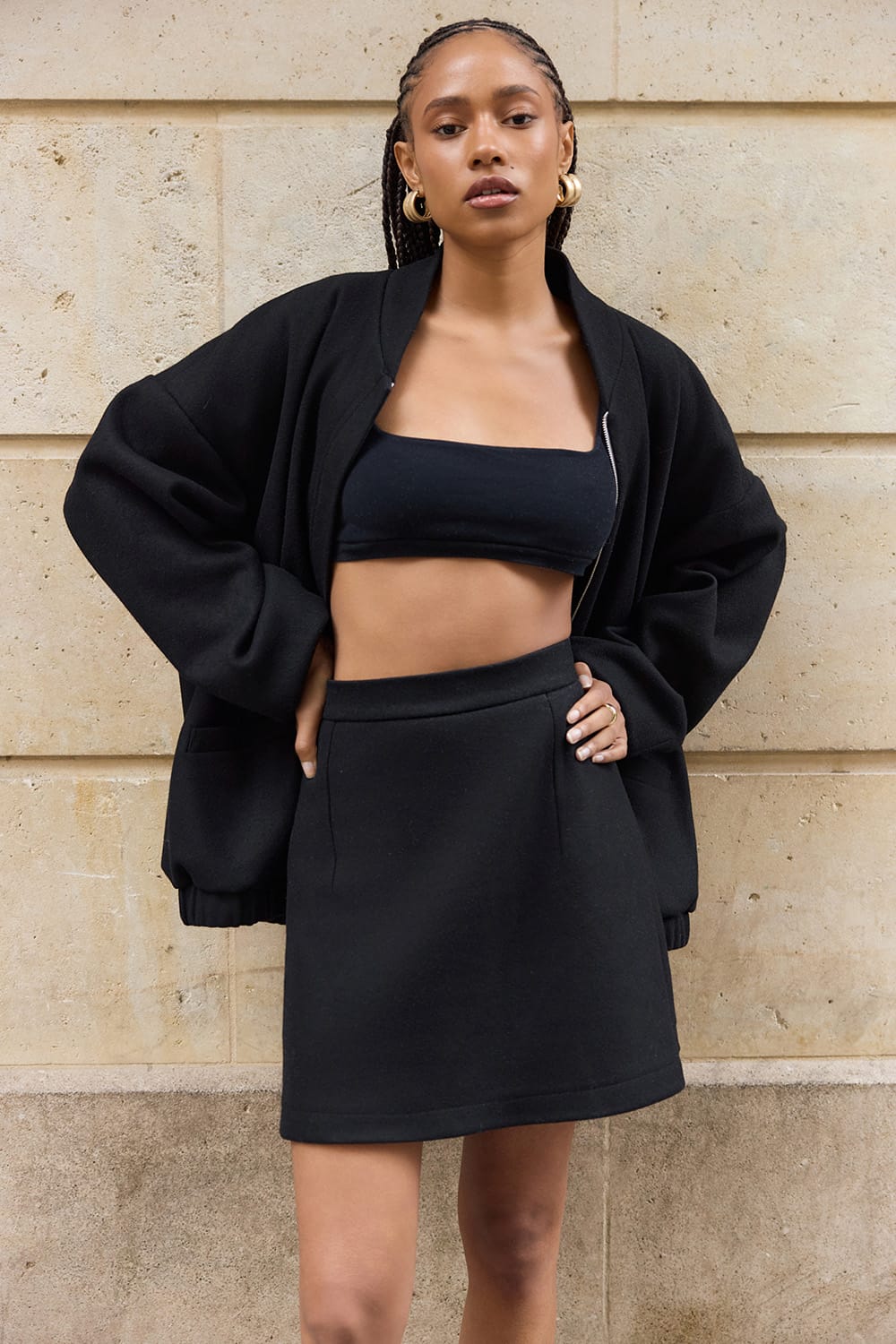 Mila Virgin Wool Skirt Black