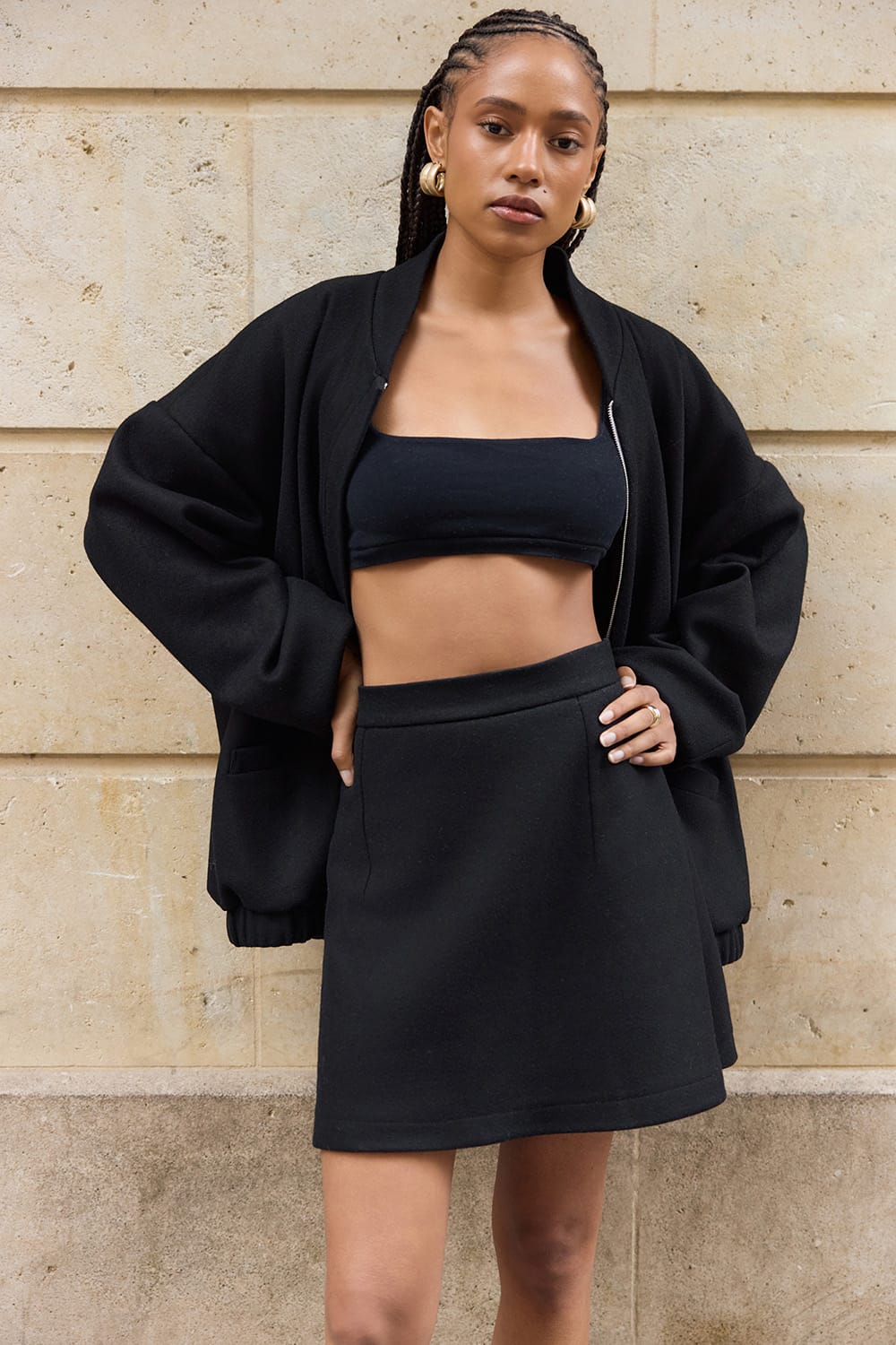 Mila Virgin Wool Skirt Black