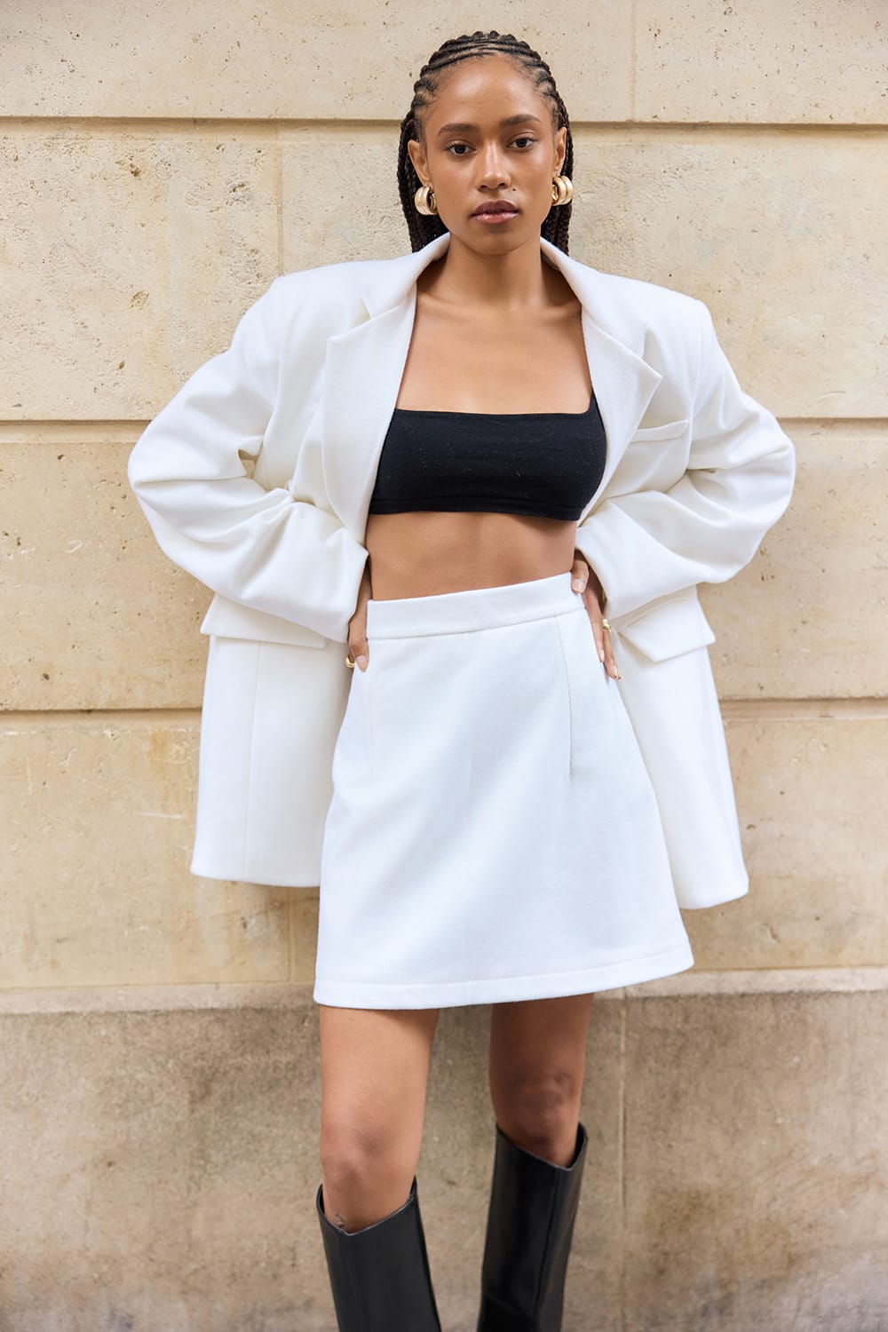 Mila Virgin Wool Skirt White