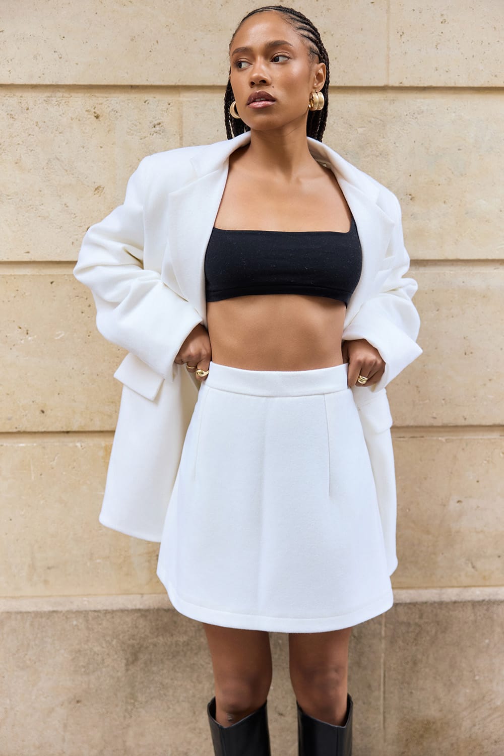 Mila Virgin Wool Skirt White