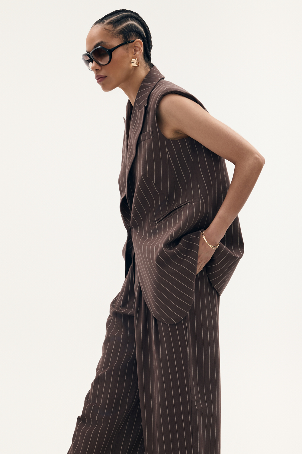 Kamizelka długa brun