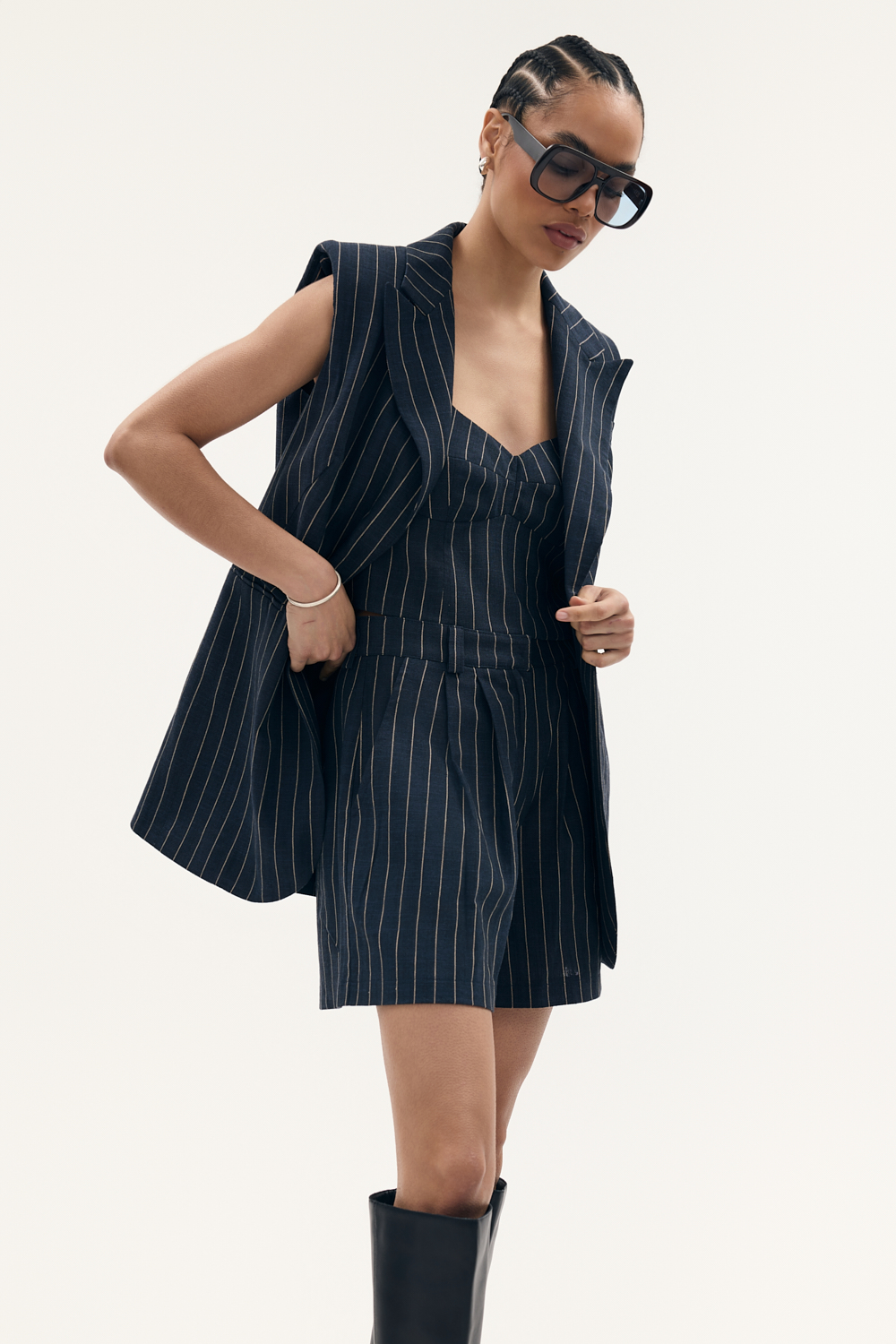 Kamizelka długa bleu marine