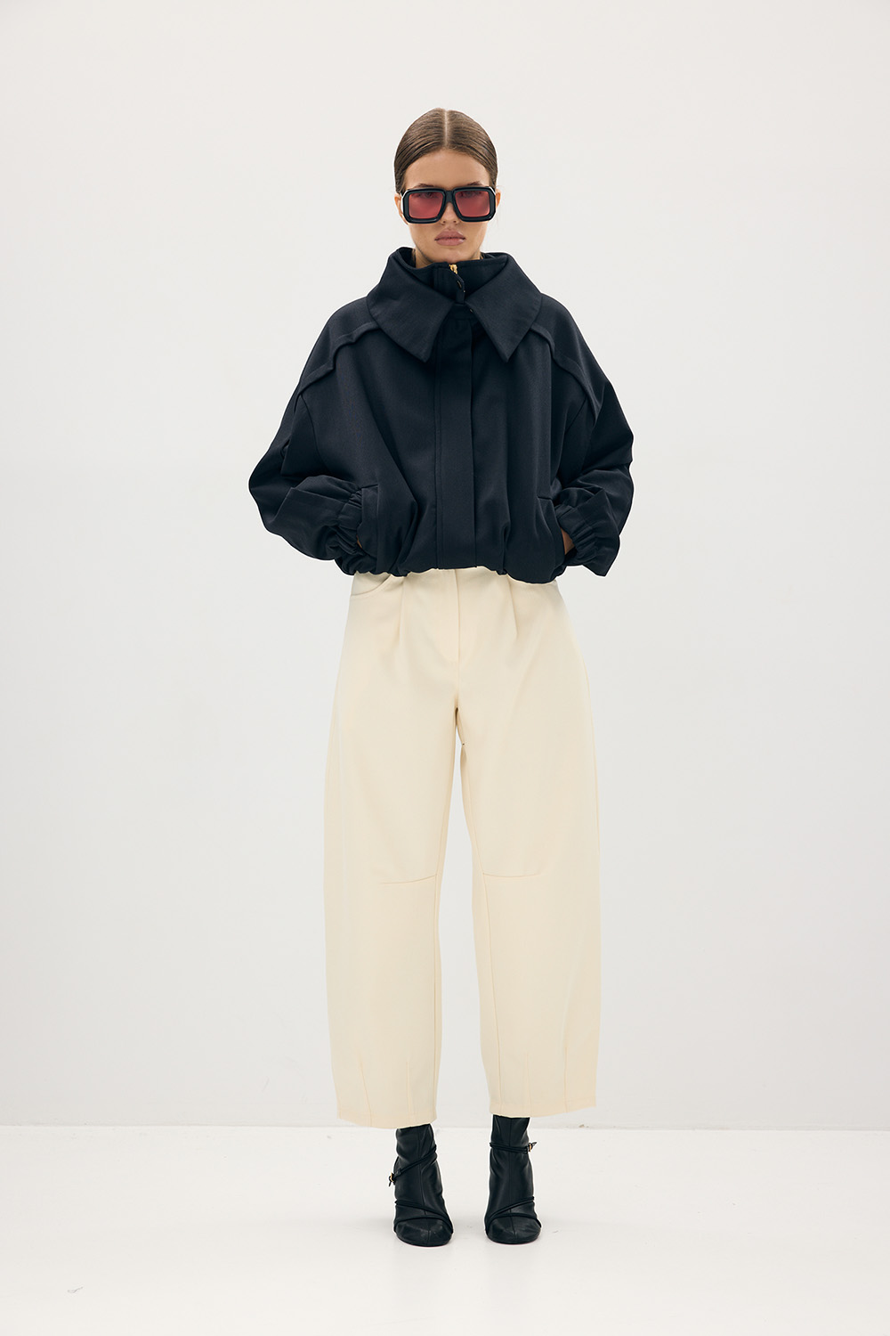 Spodnie Balloon Écru