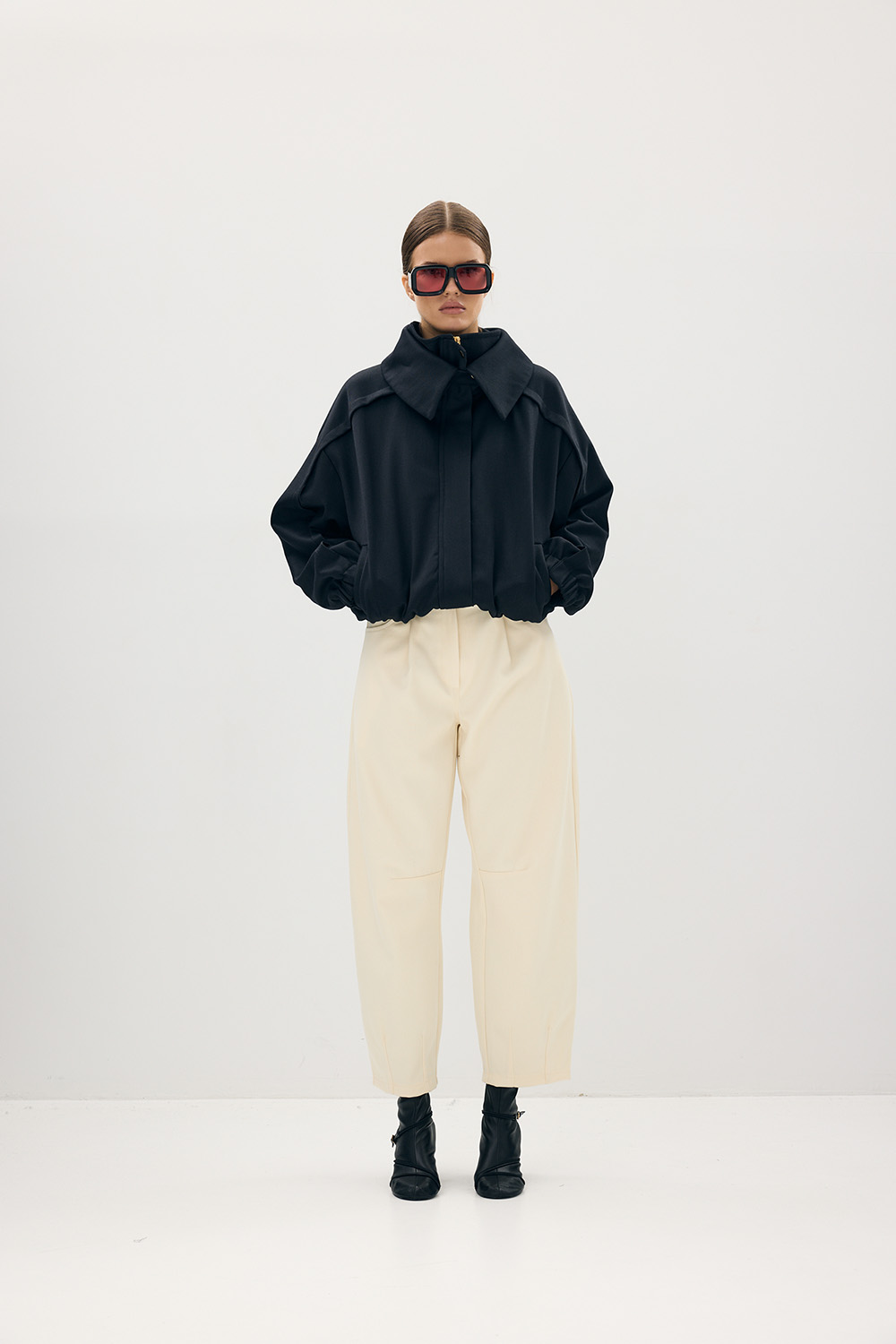 Spodnie Balloon Écru